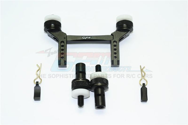 Traxxas TRX-4 Trail Defender Crawler Aluminum Front & Rear Magnetic Body Mount - 1 Set Black