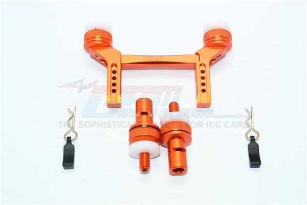 Traxxas TRX-4 Trail Defender Crawler Aluminum Front & Rear Magnetic Body Mount - 1 Set Orange