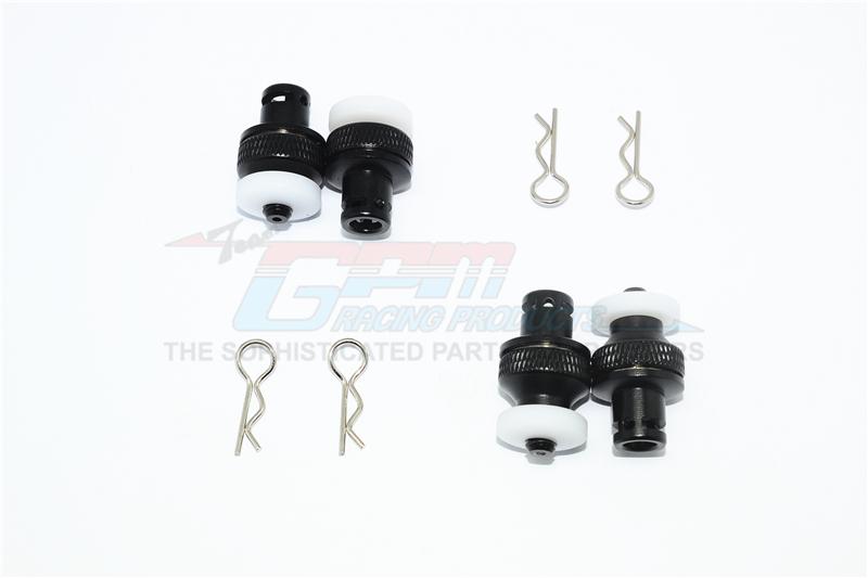 Aluminum Front & Rear Magnetic Body Mount For Traxxas TRX-4 Tactical Unit Body - 4Pc Set Black