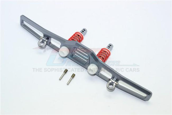 Traxxas TRX-4 Trail Defender Crawler Aluminum Front Bumper Absorber + D-Rings - 1 Set Gray Silver