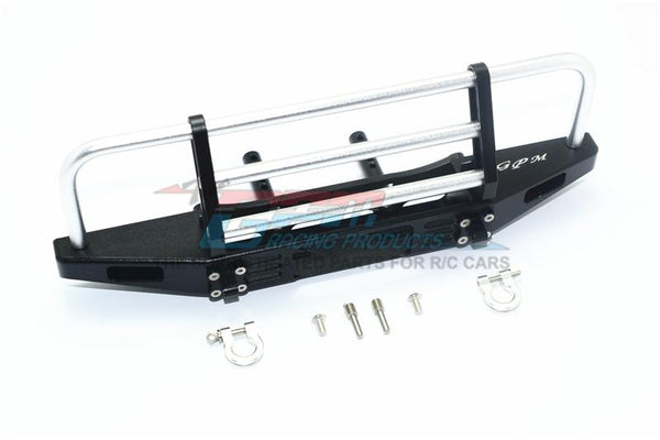 Traxxas TRX-4 Defender / TRX-4 Tactical Unit / Axial SCX10 II Aluminum Adjustable Front Brushguard Bumper - 1 Set Black+Silver