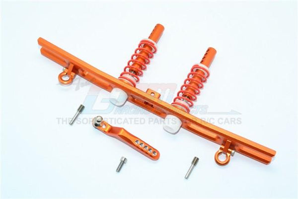 Traxxas TRX-4 Trail Defender Crawler Aluminum Rear Bumper Absorber + D-Rings + Tow Hook - 1 Set Orange
