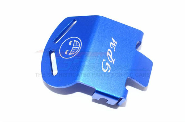 Traxxas TRX-4 Trail Defender Crawler Aluminum Front Or Rear Gear Box Bottom Protector Mount For Use With Original Plastic Gear Box (Smile Face) - 1Pc Blue