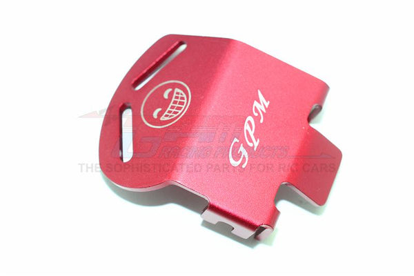 Traxxas TRX-4 Trail Defender Crawler Aluminum Front Or Rear Gear Box Bottom Protector Mount For Use With Original Plastic Gear Box (Smile Face) - 1Pc Red