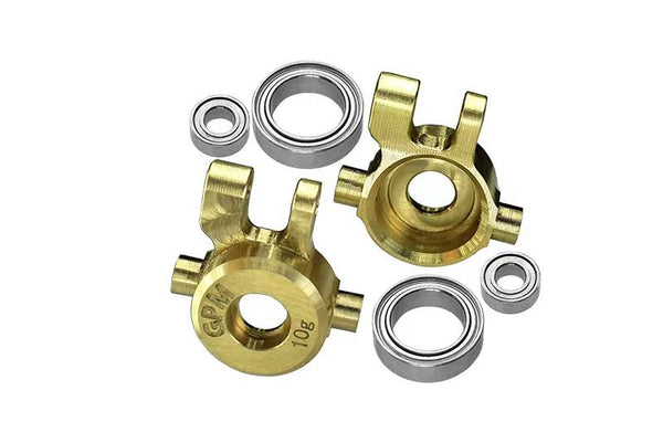 Brass Front Steering Blocks Set For Traxxas 1:18 TRX4M Ford Bronco Crawler 97074-1 / TRX4M Land Rover Defender 97054-1 Upgrades