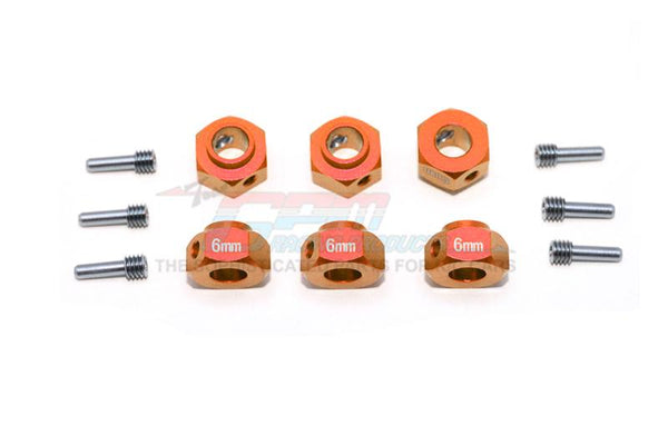 Traxxas TRX-6 Mercedes-Benz G63 (88096-4) Aluminum Hex Adapters 6mm Thick - 12Pc Set Orange