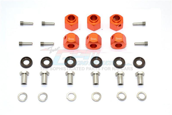 Traxxas TRX-6 Mercedes-Benz G63 (88096-4) Aluminum Hex Adapters 9mm Thick - 30Pc Set Orange