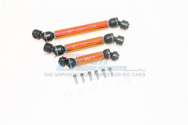 Traxxas TRX-6 Mercedes-Benz G63 (88096-4) Steel+Aluminium Front + Center + Rear CVD Drive Shaft - 3Pc Set Orange