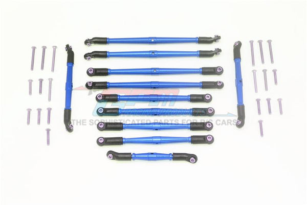 Traxxas TRX-6 Mercedes-Benz G63 (88096-4) Aluminum Adjustable Upper & Lower Suspension Links - 11Pc Set Blue