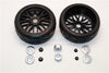 Rubber Radial Tires With Plastic Wheels With 12mm To 17mm Converter, 4mm & 5mm Wheel Lock - 2Pcs Set Gray Silver