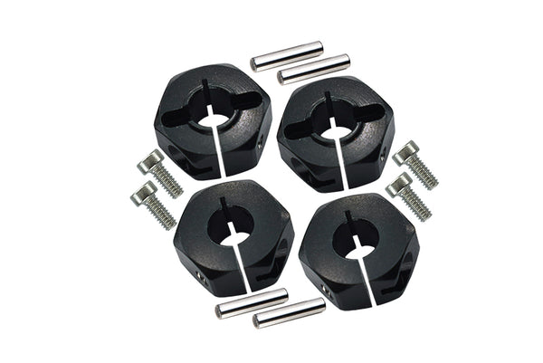 Tamiya TT-01 & TT-01D Aluminum Wheel Hex Drive Adaptor With Pins & Screws - 4Pcs Set Black