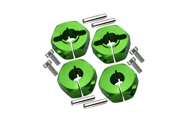 Tamiya TT-01 & TT-01D Aluminum Wheel Hex Drive Adaptor With Pins & Screws - 4Pcs Set Green