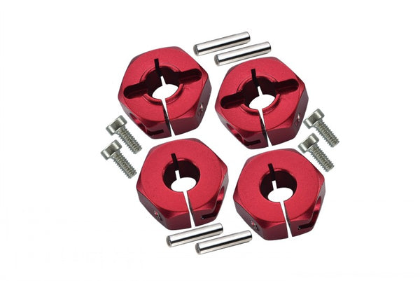 Tamiya TT-01 Aluminum Wheel Hex Drive Adaptor With Pins & Screws - 4Pcs Set Red