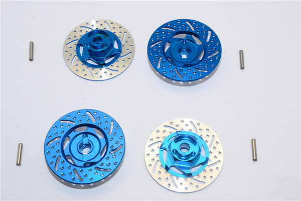 Tamiya TT-01 & TT-01D Aluminum Brake Disk Hex Adaptors (12mm) - 4Pcs Set Blue