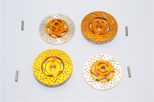 Tamiya TT-01 & TT-01D Aluminum Brake Disk Hex Adaptors (12mm) - 4Pcs Set Gold