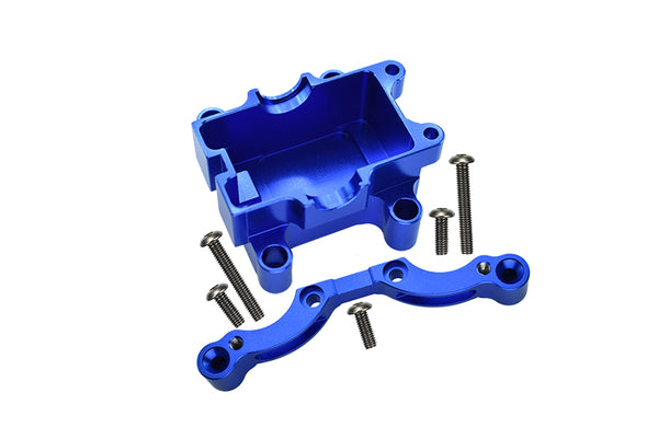 Tamiya TT-01 & TT-01D Aluminum Front Damper Plate With Gear Box & Screws - 2Pcs Set Blue