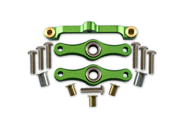 Tamiya TT-01 & TT-01D Aluminum Steering Assembly With Bearings - 1 Set Green - JTeamhobbies