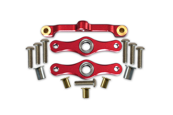 Tamiya TT-01 & TT-01D Aluminum Steering Assembly With Bearings - 1 Set Red
