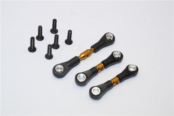 Tamiya TT-01 & TT-01D Aluminum Completed Tie Rod With Screws - 3Pcs Set Golden Black