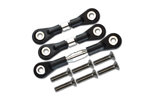 Tamiya TT-01 & TT-01D Aluminum Completed Tie Rod With Screws - 3Pcs Set Silver