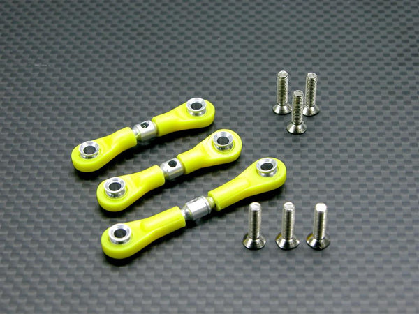 Tamiya TT-01 & TT-01D Aluminum Completed Tie Rod With Screws - 3Pcs Set Silver+Yellow