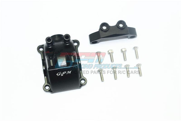 Tamiya TT-02 / TT-02T Aluminum Front Or Rear Gearbox Cover + Upper Arm Stabilizer - 1 Set Black