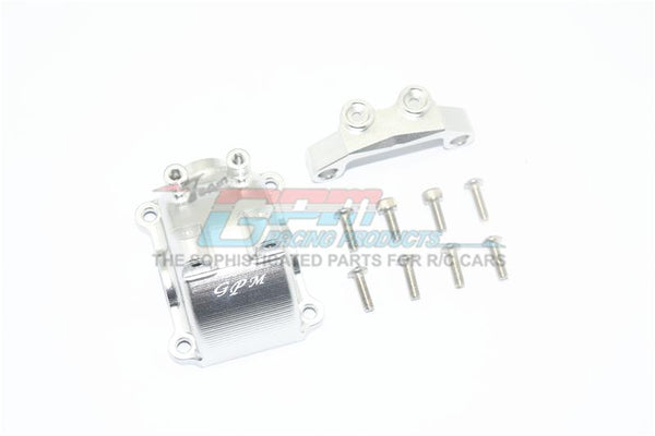 Tamiya TT-02 / TT-02T Aluminum Front Or Rear Gearbox Cover + Upper Arm Stabilizer - 1 Set Silver