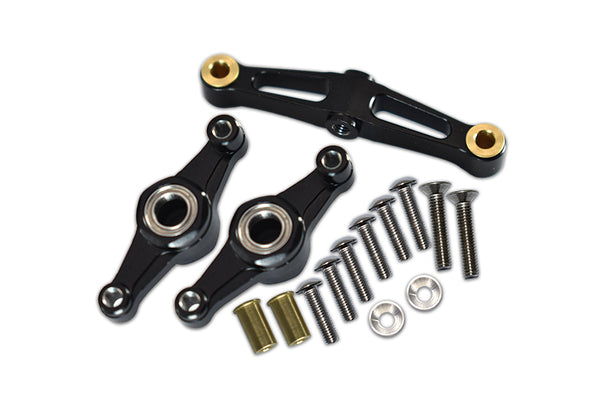 Tamiya TT-02 Aluminum Steering Assembly With Bearing - 1 Set Black