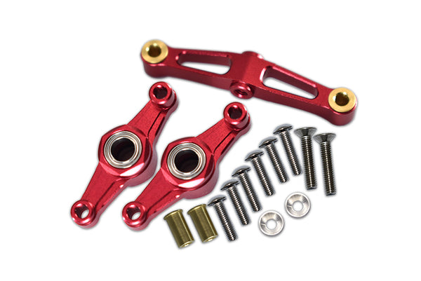 Tamiya TT-02 Aluminum Steering Assembly With Bearing - 1 Set Red