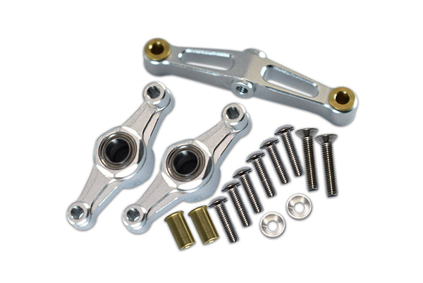 Tamiya TT-02 Aluminum Steering Assembly With Bearing - 1 Set Silver
