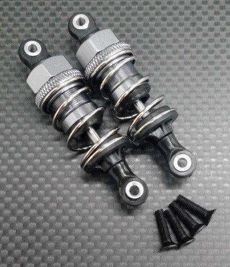 Tamiya TT-02 Aluminum Front/Rear Adjustable Plastic Ball Top 53mm Damper - 1Pr Gray Silver