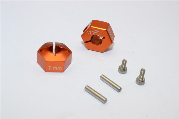 Tamiya TT02B Aluminum Hex Adapter 12X7mm - 2Pcs Set Orange