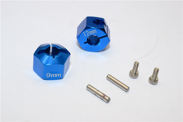 Tamiya TT02B Aluminum Hex Adapter 12X9mm - 2Pcs Set Blue