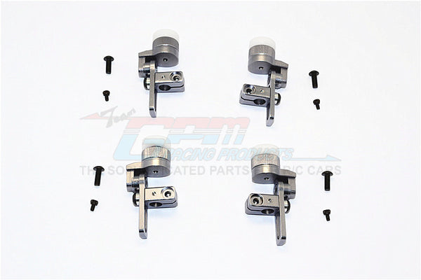 Tamiya TT02T Aluminum Front & Rear Body Post Mount With 12mm Magnet - 4Pcs Set Gray Silver