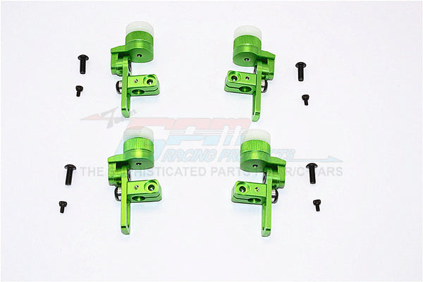 Tamiya TT02T Aluminum Front & Rear Body Post Mount With 12mm Magnet - 4Pcs Set Green