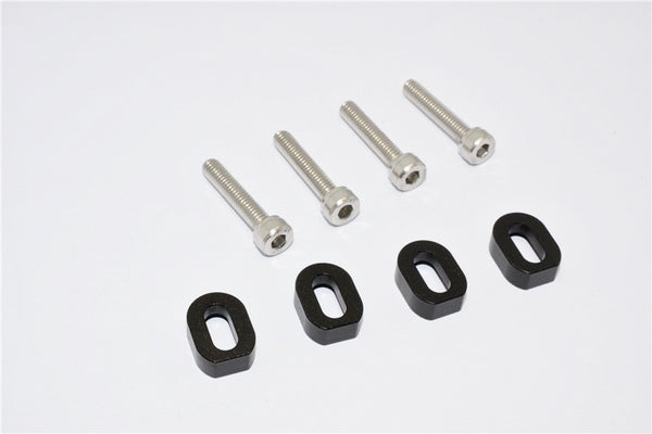 Aluminum Shims & Stainless Steel Screws For Traxxas 1:5 X Maxx 6S / X Maxx 8S / XRT 8S Monster Truck Upgrades - 1 Set Black