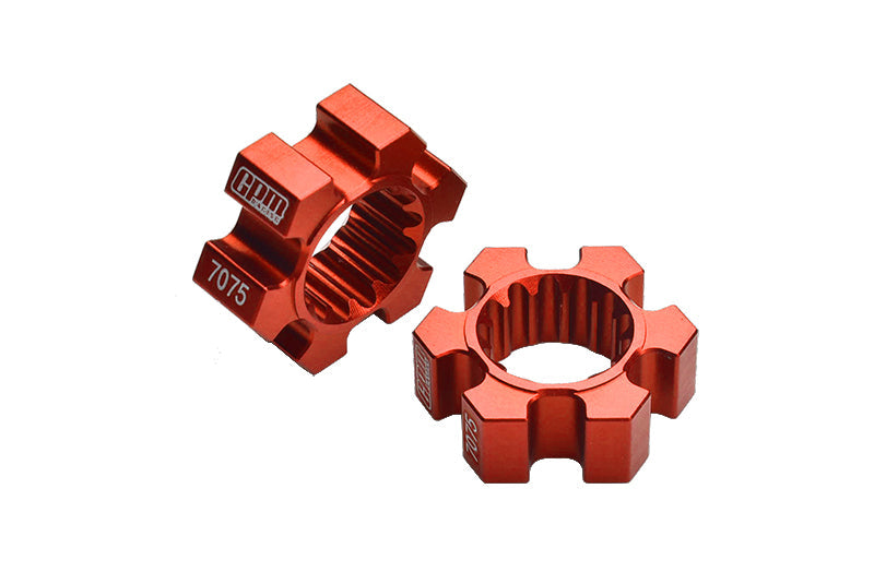 2Pc Aluminum 7075-T6 Wheel Hex Hubs For 1:5 Traxxas X Maxx 6S / X Maxx 8S / XRT 8S Monster Truck Upgrades - Orange