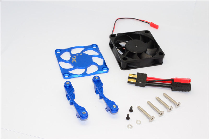 Traxxas X-Maxx 4X4 Aluminum Motor Heatsink With Cooling Fan - 1 Set Blue