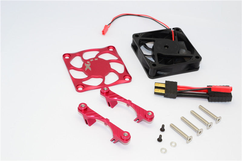 Traxxas X-Maxx 4X4 Aluminum Motor Heatsink With Cooling Fan - 1 Set Red