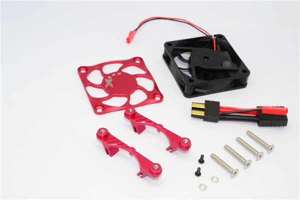 Traxxas X-Maxx 4X4 Aluminum Motor Heatsink With Cooling Fan - 1 Set Red