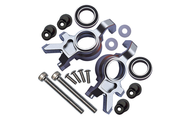 Aluminum Front Oversized Knuckle Arm For Traxxas X Maxx 4X4 (For X Maxx 6S / 8S) - 16Pc Set Silver