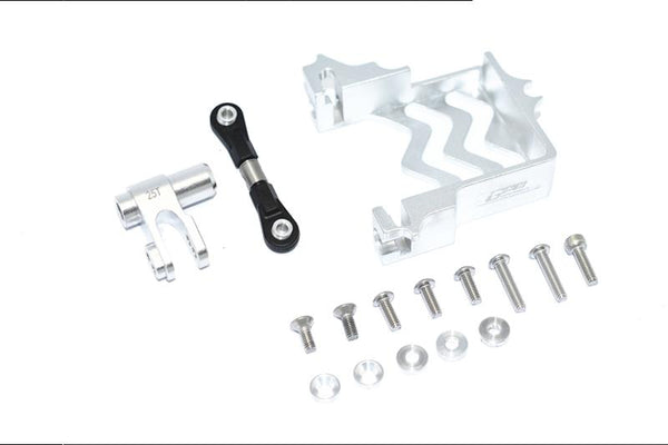 Traxxas X Maxx 4X4 Aluminum Servo Mount + Stainless Steel Tie Rod + 25T Aluminum Servo Horn (For X Maxx 6S / 8S) - 16Pc Set Silver
