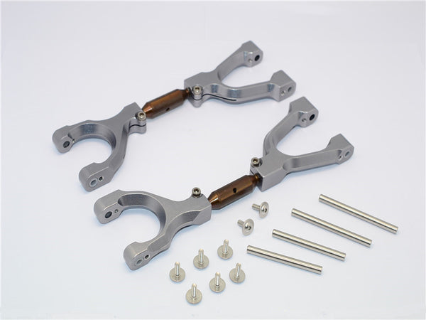Traxxas X-Maxx 4X4 Spring Steel+Aluminum Front/Rear Adjustable Upper Arms - 1Pr Set Gray Silver