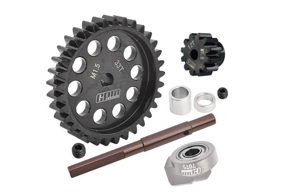 40Cr Carbon Steel M1.5 Spur Gear 33T + Motor Gear 12T For 1:5 Traxxas X Maxx 6S / X Maxx 8S / XRT 8S Monster Truck