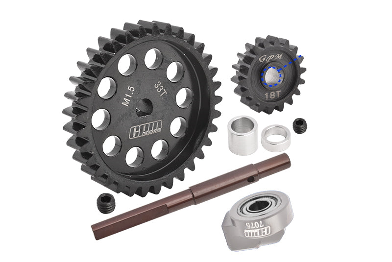 40Cr Carbon Steel M1.5 Spur Gear 33T + Motor Gear 18T For 1:5 Traxxas X Maxx 6S / X Maxx 8S / XRT 8S Monster Truck