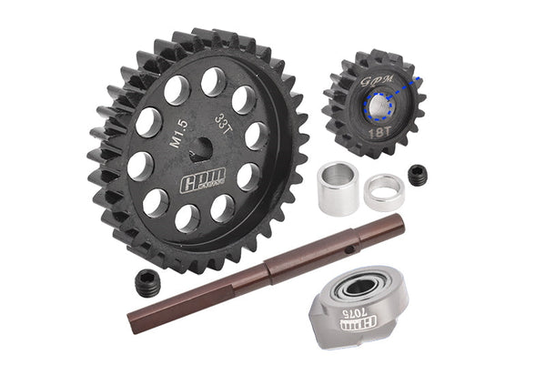 40Cr Carbon Steel M1.5 Spur Gear 33T + Motor Gear 18T For 1:5 Traxxas X Maxx 6S / X Maxx 8S / XRT 8S Monster Truck