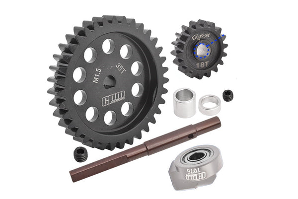 40Cr Carbon Steel M1.5 Spur Gear 35T + Motor Gear 18T For 1:5 Traxxas X Maxx 6S / X Maxx 8S / XRT 8S Monster Truck