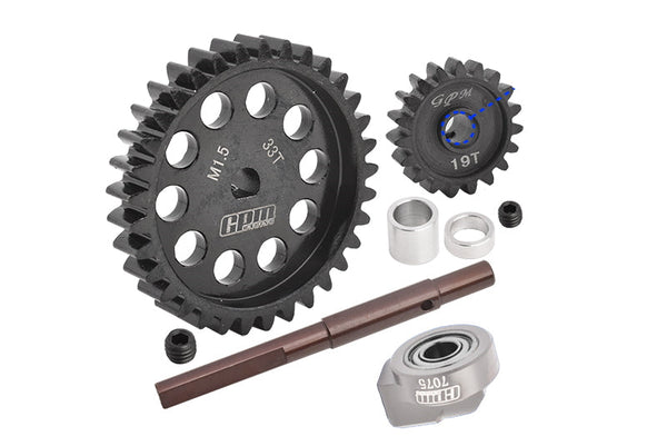 40Cr Carbon Steel M1.5 Spur Gear 33T + Motor Gear 19T For 1:5 Traxxas X Maxx 6S / X Maxx 8S / XRT 8S Monster Truck