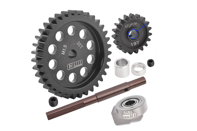 40Cr Carbon Steel M1.5 Spur Gear 35T + Motor Gear 19T For 1:5 Traxxas X Maxx 6S / X Maxx 8S / XRT 8S Monster Truck