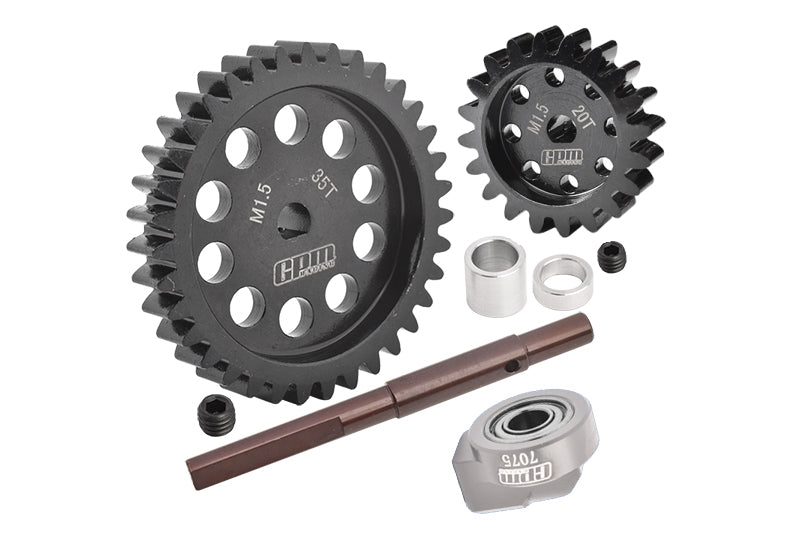 40Cr Carbon Steel M1.5 Spur Gear 35T + Motor Gear 20T For 1:5 Traxxas X Maxx 6S / X Maxx 8S / XRT 8S Monster Truck